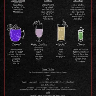 Drink menu