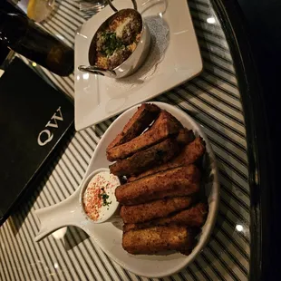 Fried Zucchini, Meatballs