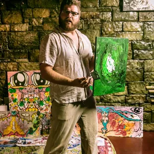 Local artist Eric Wattinne displays his work at the Rabbit Hole