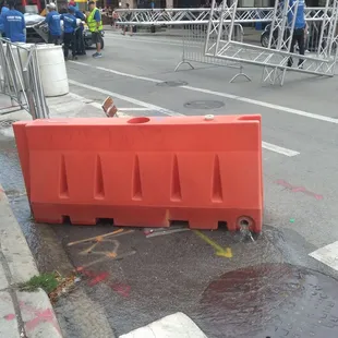 Oldtown Art Fair setup for Aug 14-15 2021. Those orange barriers are filled with water!