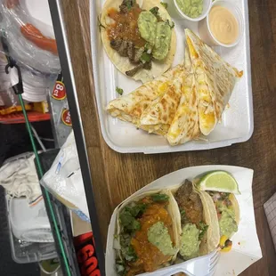 two tacos and chips