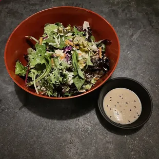 House salad with sesame dressing