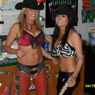 two women dressed in costumes