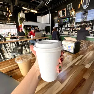 Spiced &quot;Chai&quot;der and an iced white chocolate latte