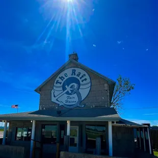 the front of the boathouse