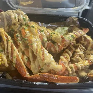 Raider Basket, seafood garlic and lemon pepper style