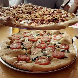 BBQ Bacon Cheeseburger and Margherita.