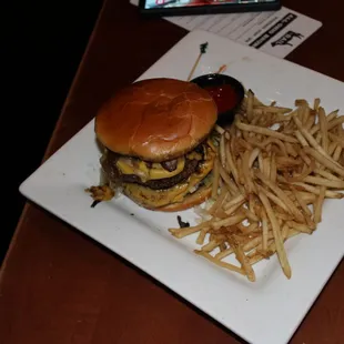 My boyfriend had a double cheese burger with fries and demolished it quickly. the food was so moist and tender.