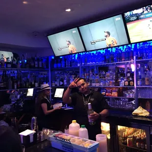 two people at the bar