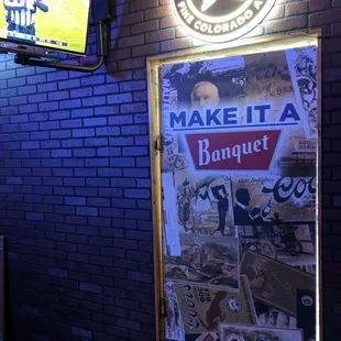 the entrance to the bar