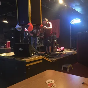 a band playing on stage