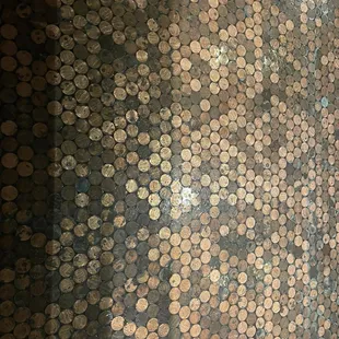 Cool bathroom floor. Actual pennies