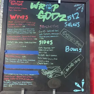 Wrap Godz Menu