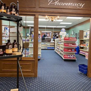 Pharmacy in back of store