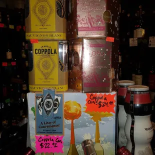 a variety of bottles of alcohol