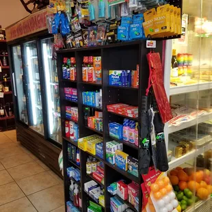 a variety of products on display