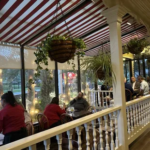 Dining on the covered patio