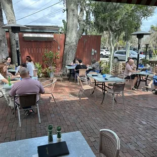 Dining outside.  Although rain is 20 min away