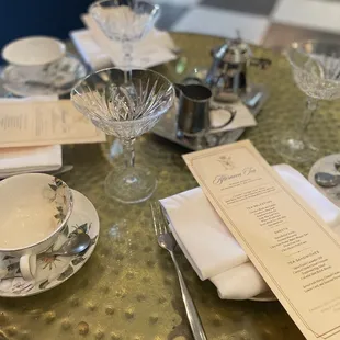 Place settings all ready with our reservation