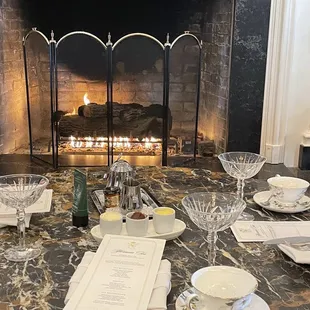 Afternoon tea fireplace seating