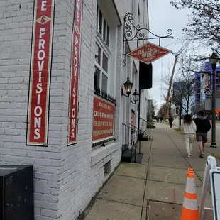 a street corner with traffic cones