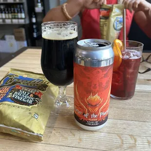 Sangria, local chips, and an NC Porter.