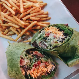 Southwest Wrap - ask for regular ranch if you&apos;re spicy-sensitive.  Comes with jalapeño ranch.