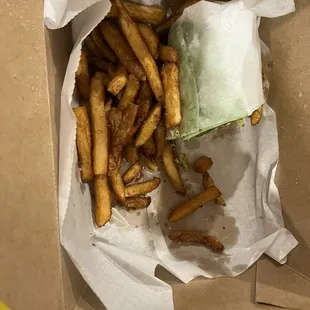 Southwest Wrap with fries