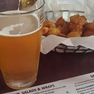 Beer and cheese curds!