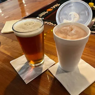 A 12 oz watermelon margarita to your right and a yuenling to the left!