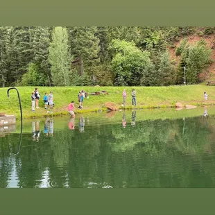 Finishing! And my husband went in the lake to get my sons pole