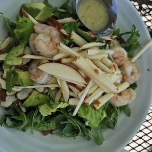 Shrimp apple arugula salad