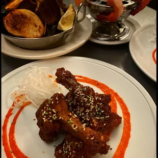 Crispy Duck Wings, Asian BBQ, Sesame Seed