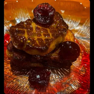 Cast Iron Seared Foie Gras, Brioche French Toast, Wild Cherry Gastrique