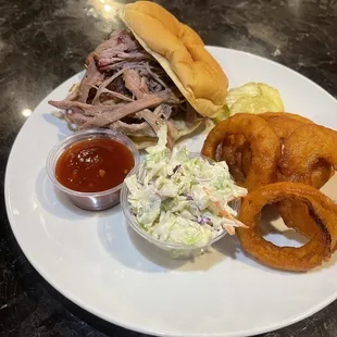 Pulled pork sandwich.