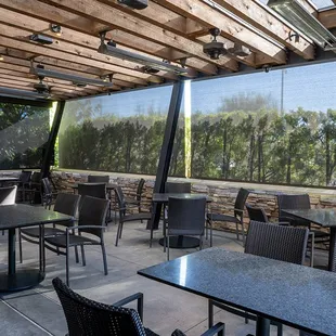 Heated Outdoor Dining on our Patio