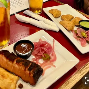 Burn chicharrón and bite size empanadas