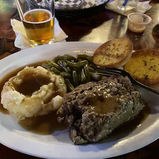 Thursday night special is meat loaf. Delicious and filling!