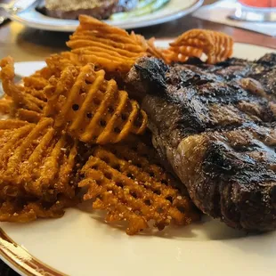 Ribeye and sweet potato fries