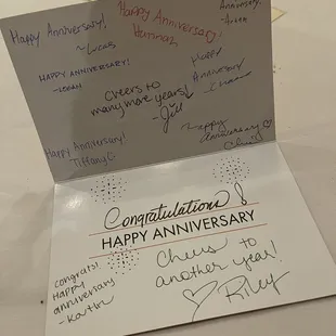 An anniversary card to end the night for my Mother's 70th