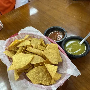 Complimentary chips and salsa