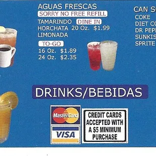 From their menu: Drinks