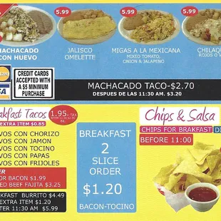 From their menu: New breakfast plates and breakfast tacos