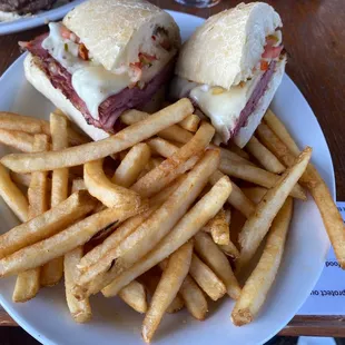 a sandwich and fries