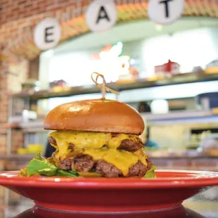 Santa Fe Line Double Green Chile Cheeseburger