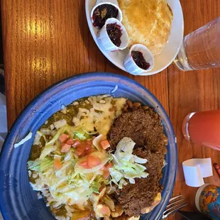 Vegetarian breakfast with biscuit