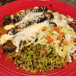 Blue corn relleno plate