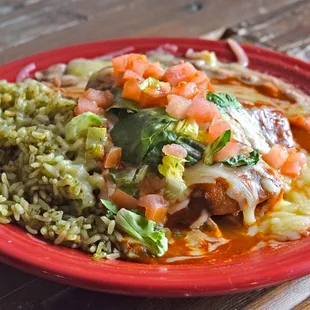 Blue corn enchiladas