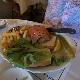 Grouper sandwich + fries - comes with 3 grouper filets!