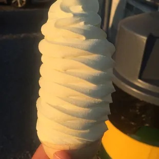 Small banana cone. Not so small. Lol. Delicious